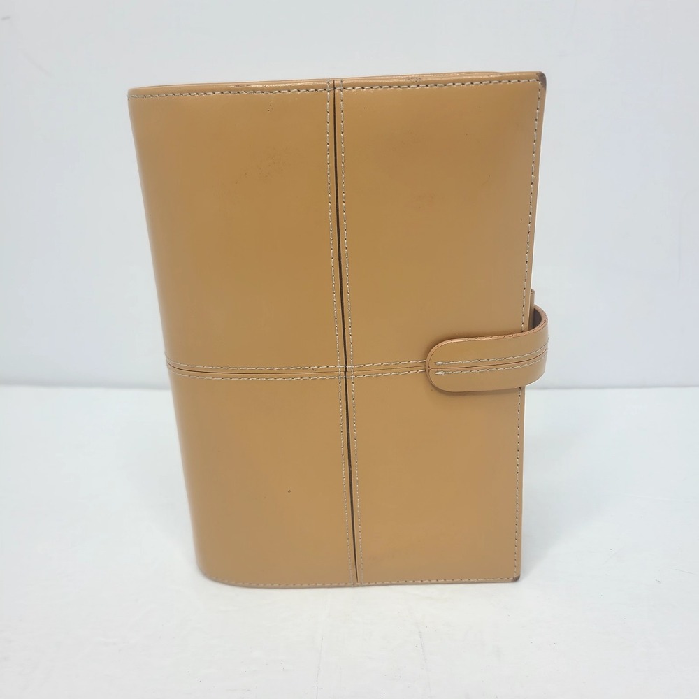 Vintage Filofax Personal Cross Camel Color Italian Leather 6 Ring Organizer‎